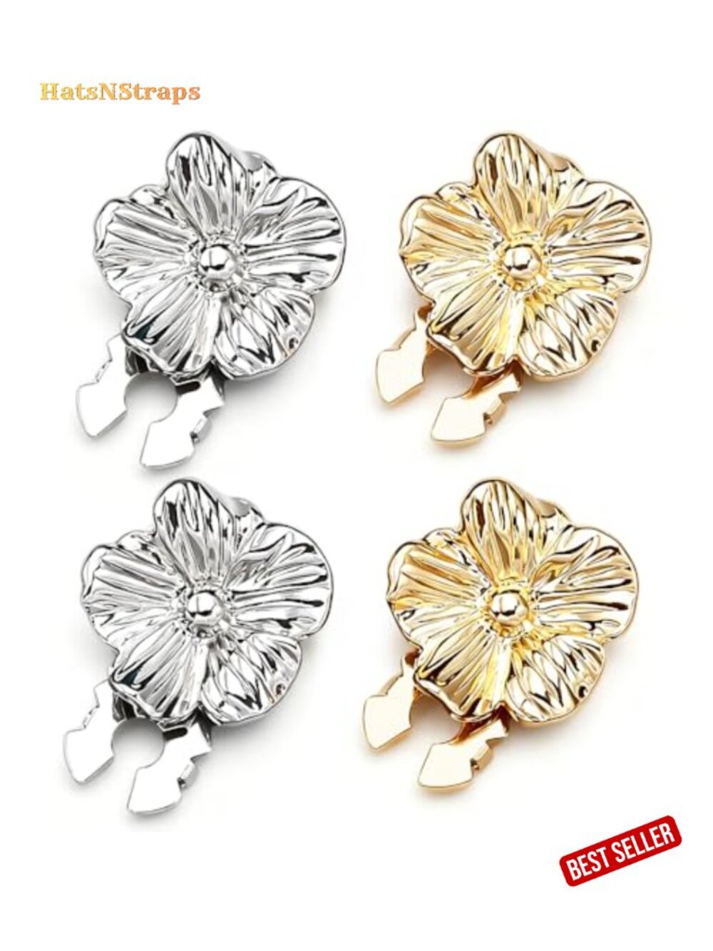 Vintage Flower Button Covers Decorative Metal Clips Jewelry Rhinestone Pins for